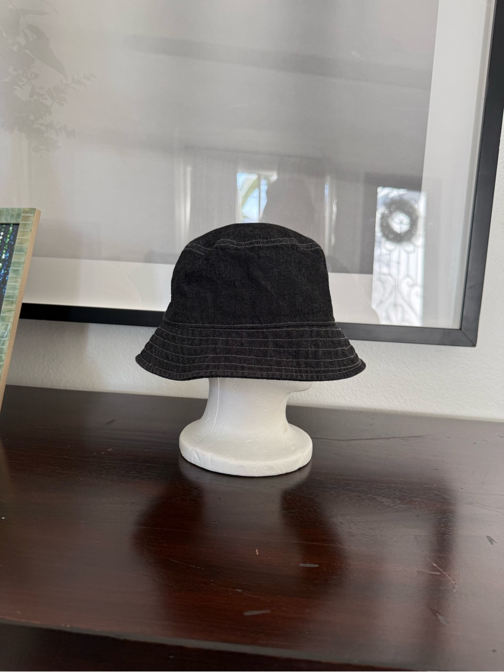 Uniglo  buket hat  Black Denim Bucket Hat